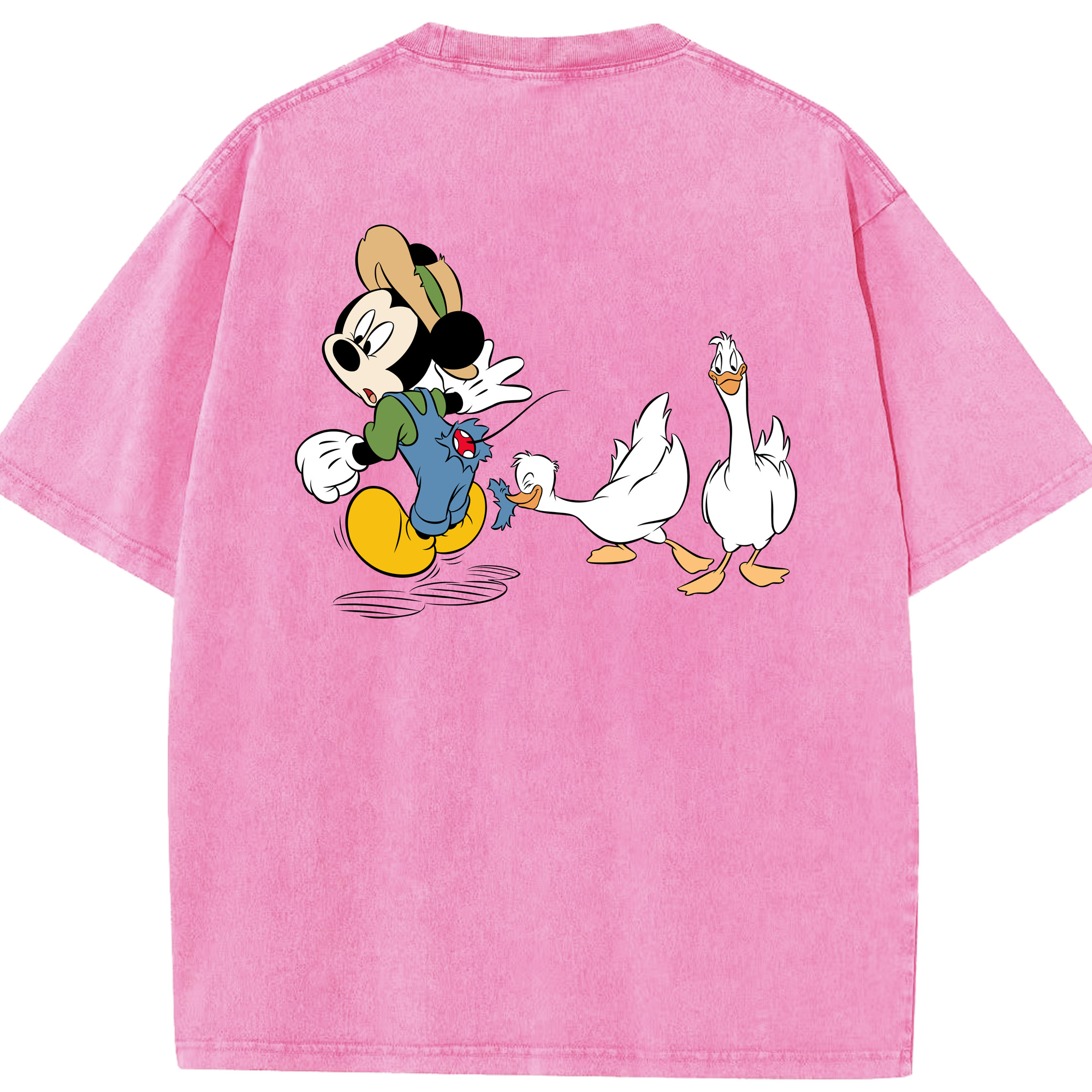 （画像用） ミッキーマウス Mickey Mouse 綿100% ヴィンテージ風 半袖Tシャツ（背面プリント）